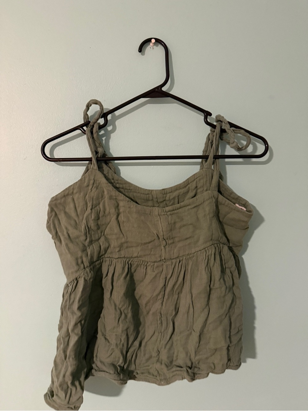 Old Navy Sage Green Sleeveless Tie-Shoulder Top